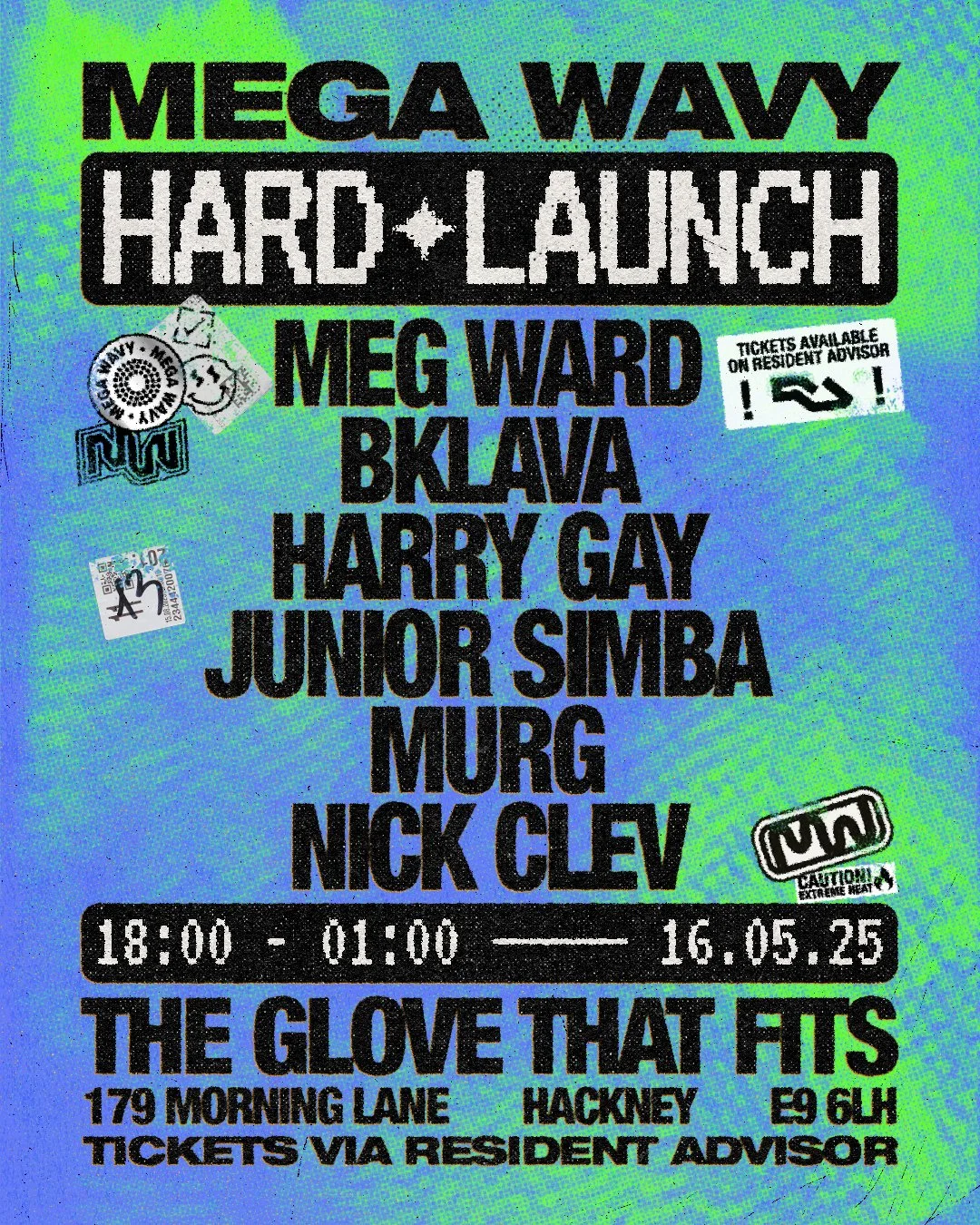 Flyer for Mega Wavy Hard Launch event