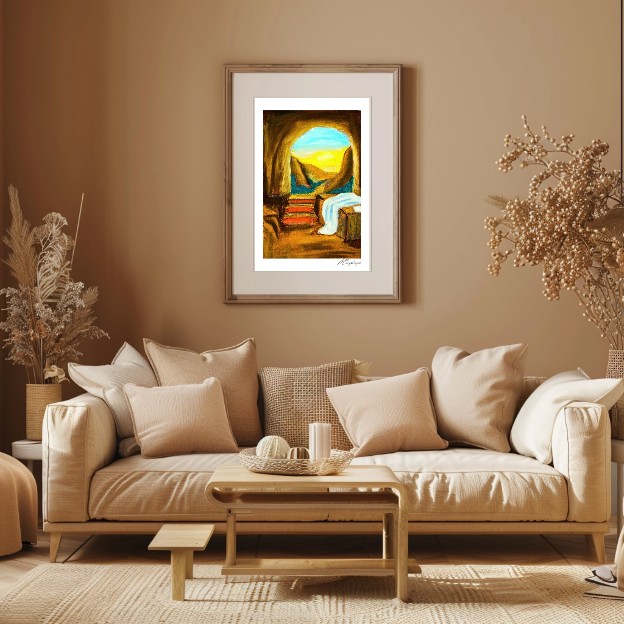 Fine Art Print of Jesus Christ's Empty Tomb – Vibrant Giclée Artwork