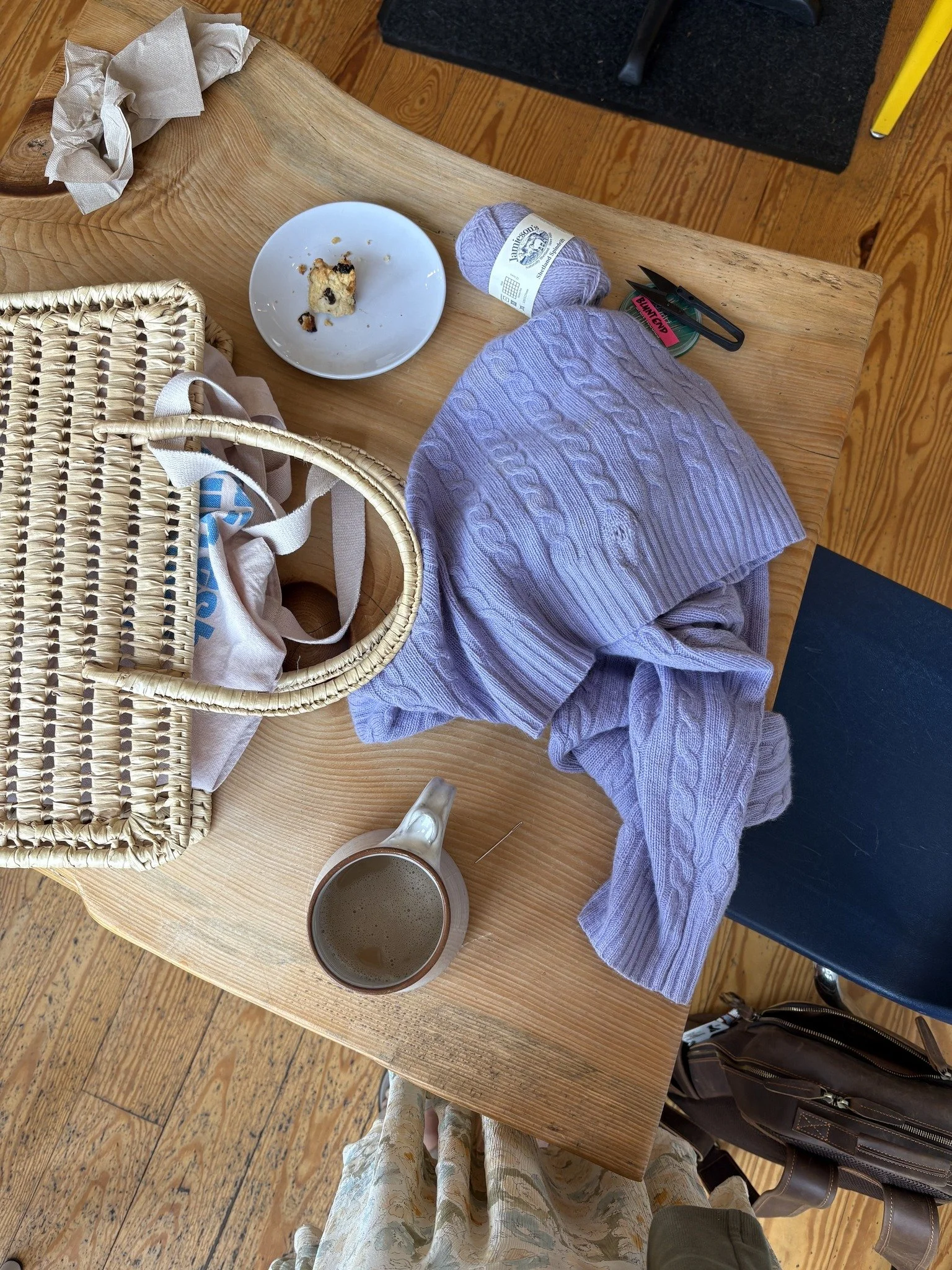 Two sweater mends using Jamieson's Shetland Spindrift recommended by @rrepairsshop