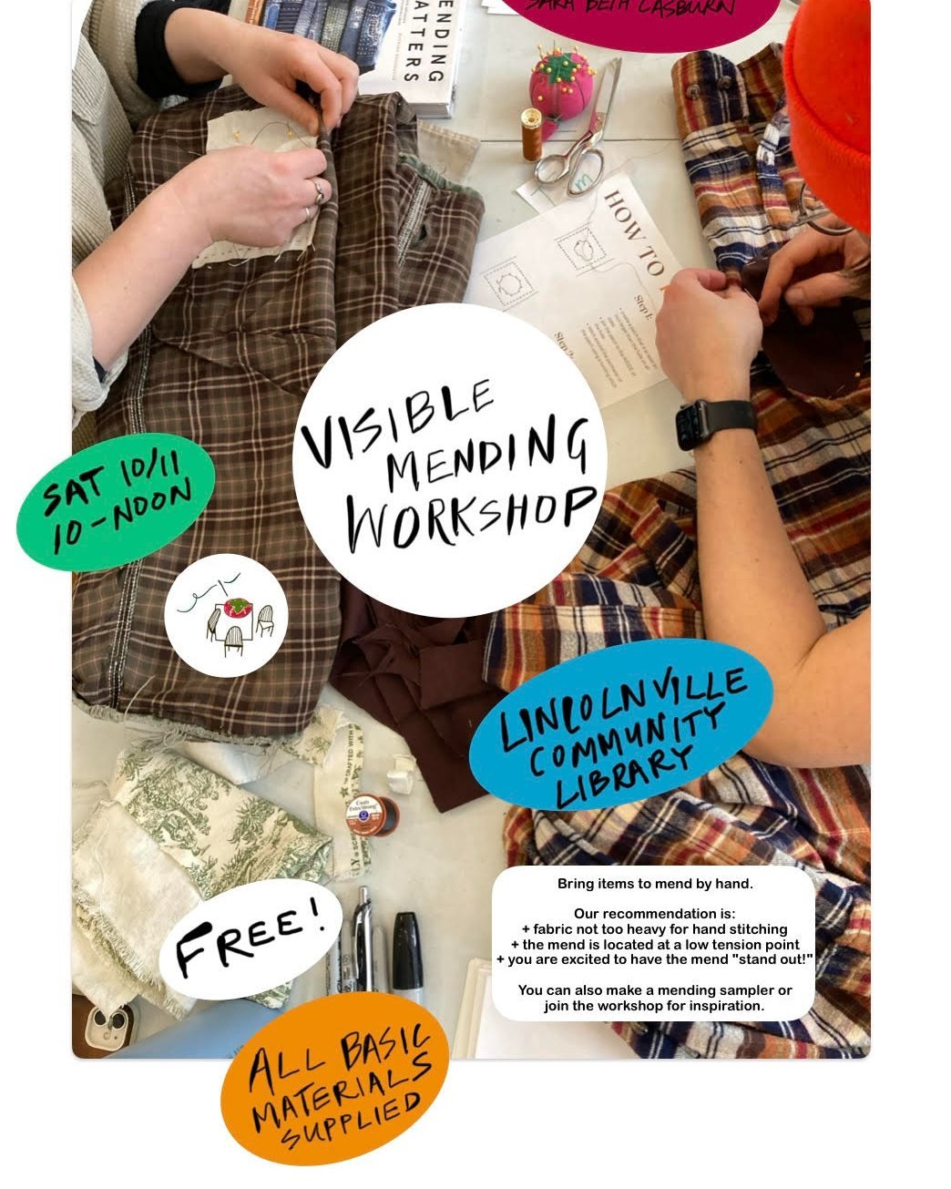 Please come! With all your tattered textiles.