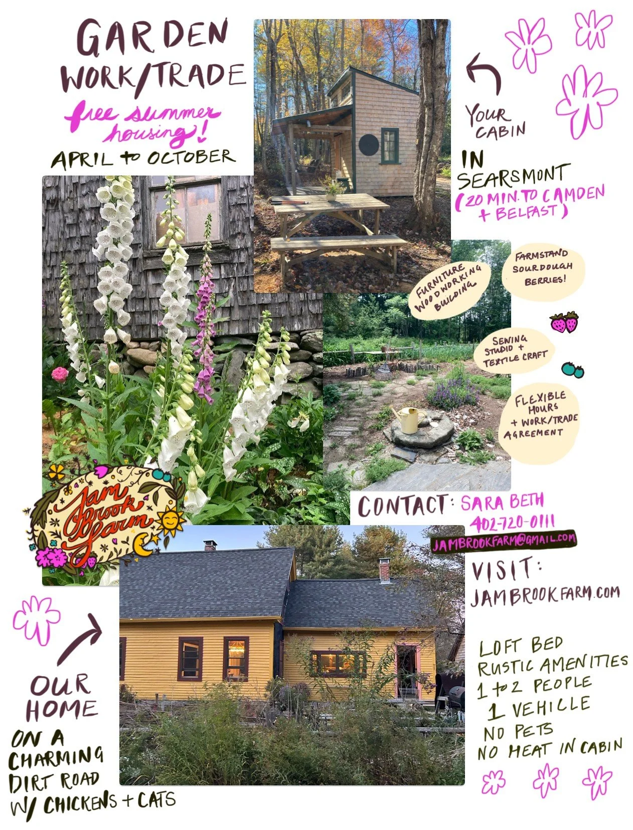 !!! Work trade April - October 2026. Have fun in the sun this summer. Flexible arrangement ~ we just want our little gardens to keep growing. 🌸