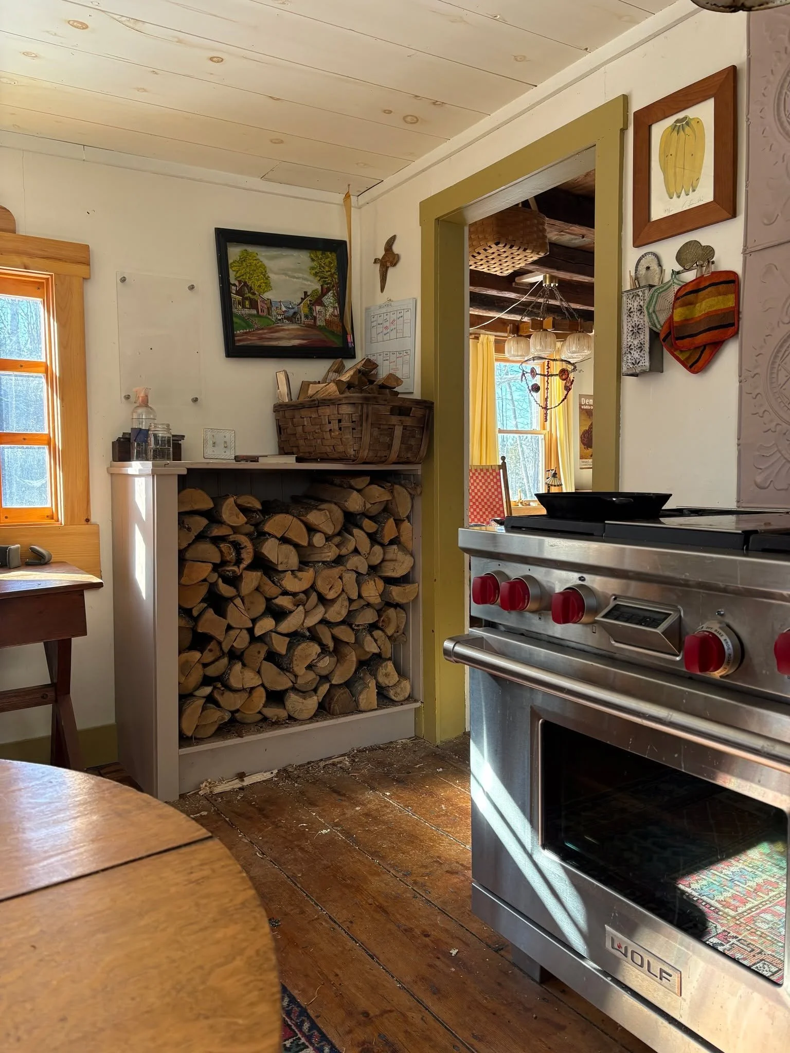 We were inspired by an old beadboard door to create this little firewood nook. Soon to be filled with beach supplies this summer too. ☀