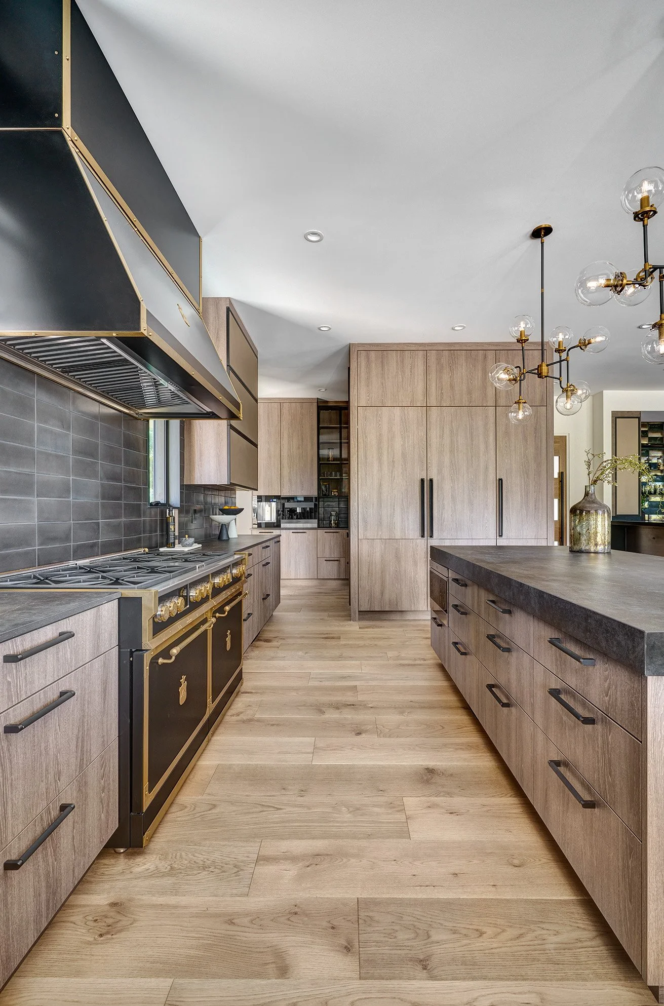Modern new construction kitchen, European cabinetry, modern appliances