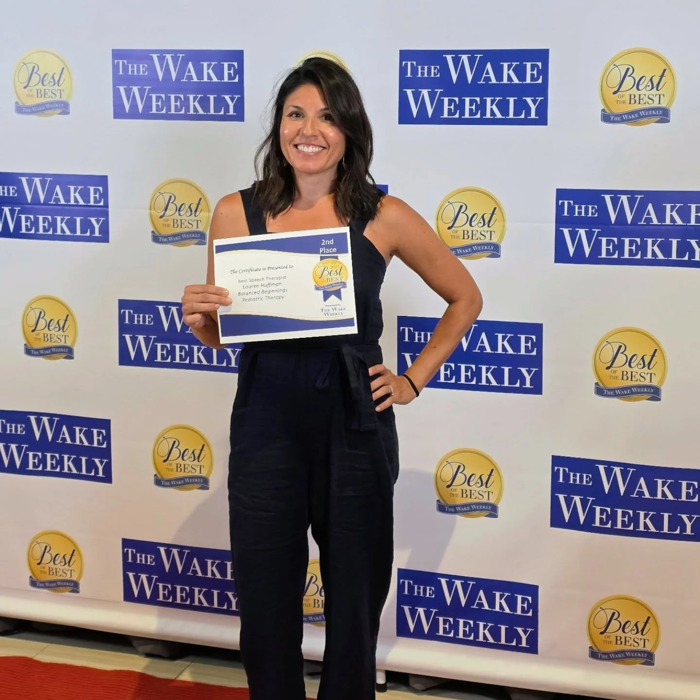 Thank you to all who voted and supported Balanced Beginnings Pediatric Therapy! It was such a pleasant surprise to see that someone took the time to nominate me for &quot; Best Speech Therapist&quot;. Last night, I snagged second place! 

The last th