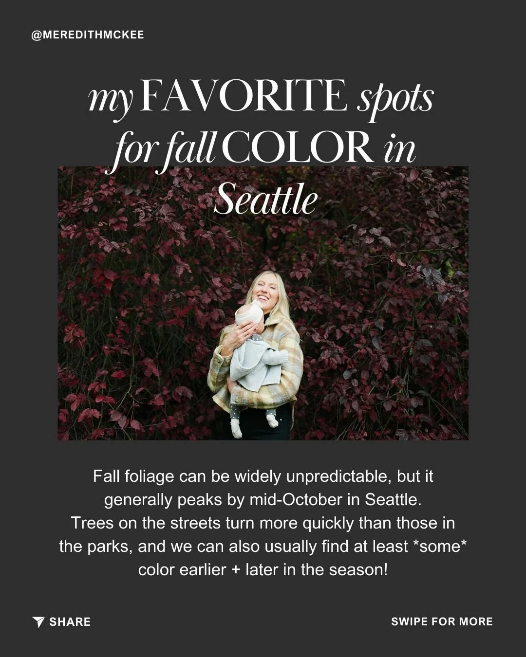 Finding that iconic autumn foliage in the PNW can feel illusive during fall photo season, but I do have some of my favorite spots that tend to work out year after year!
🍁 
I've compiled 6 of my favorite spots in this post to help you decide where yo