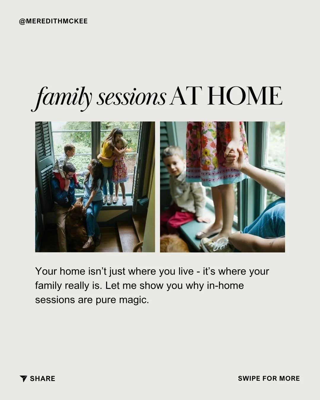 Your next family session doesn&rsquo;t have to happen outside&mdash;your home is full of magic, too! 🏡✨

In-home family sessions are all about comfort, connection, and capturing your family exactly as you are. Kids (and adults!) relax faster in fami