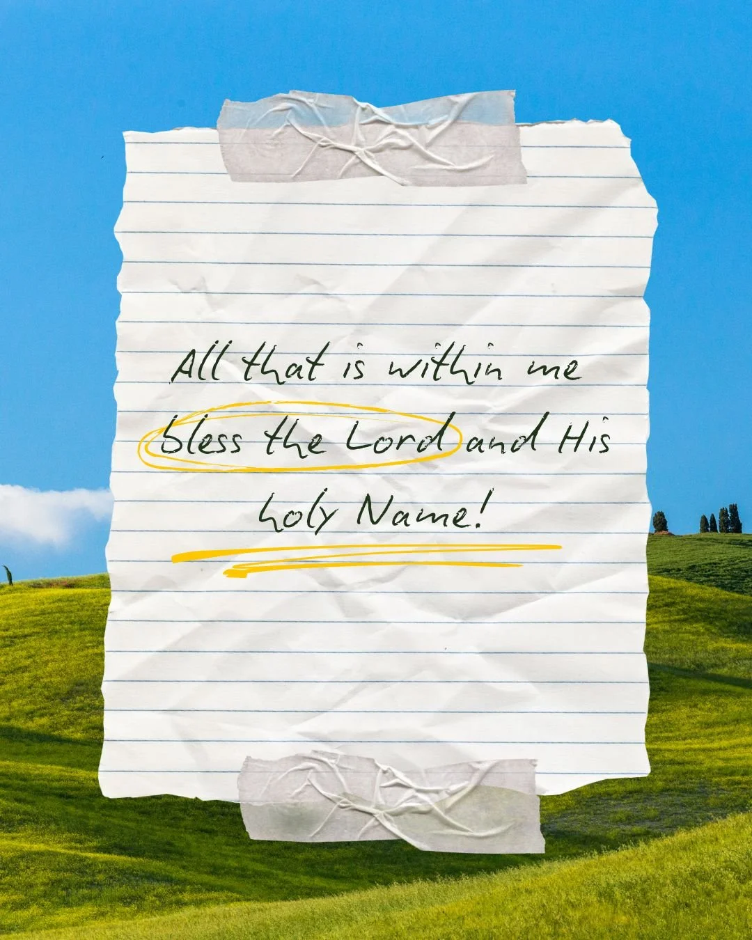 Youth pray daily. Psalm 103:1