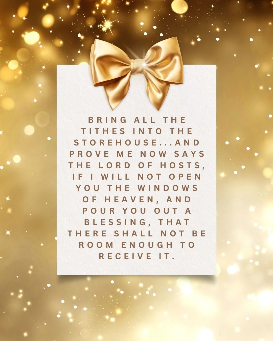 Youth pray daily. Malachi 3:10