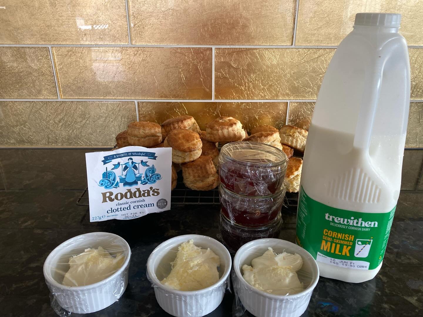Good day for a cream tea by the fire #jamfirst