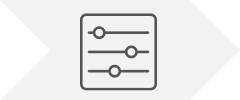 Icon of three horizontal sliders with circular handles inside a rounded rectangle, representing settings or adjustments.