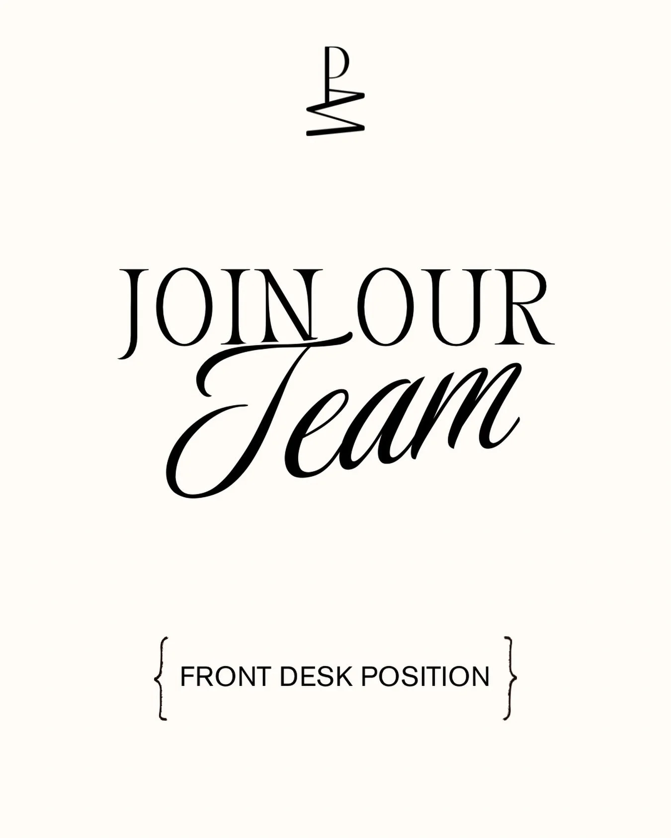 📞 We&rsquo;re growing our team!

Peter Marks Salon is looking for a friendly and detail-oriented individual to join our front desk team!

If you love creating a welcoming experience, thrive in a fast-paced environment, and have strong customer servi