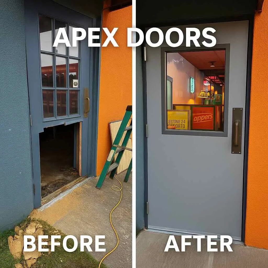 Commercial Door Repair in Tulsa Oklahoma by Apex Doors.