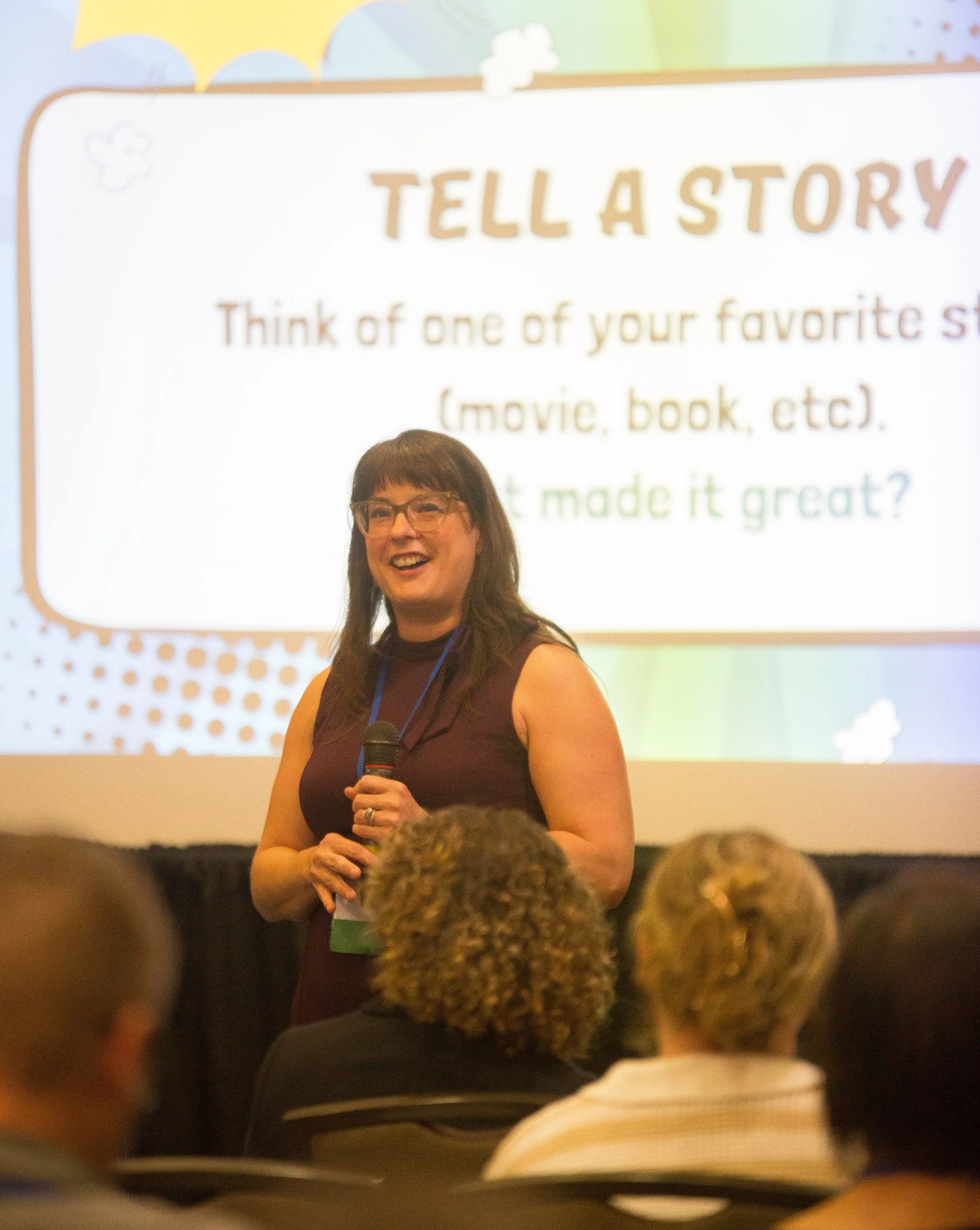 Rebecca Farabaugh presents to a group of women in technology about data storytelling