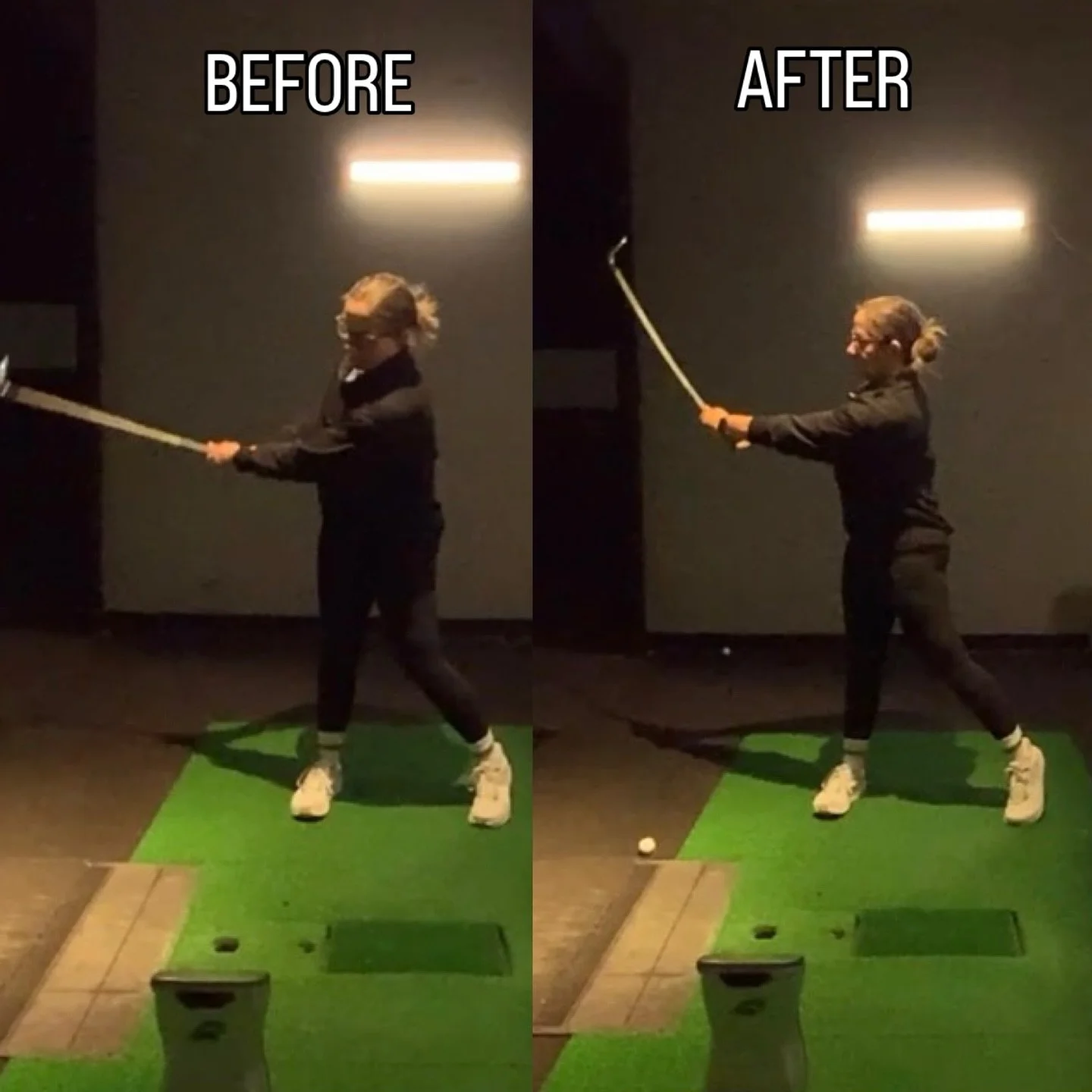 I was so excited to have @cathybumann from @os_institute for a golf lesson! Cathy has been part of the team that has helped me with my fitness and physicality and it was about time that I returned the favor.

Here is a beautiful before/after in helpi