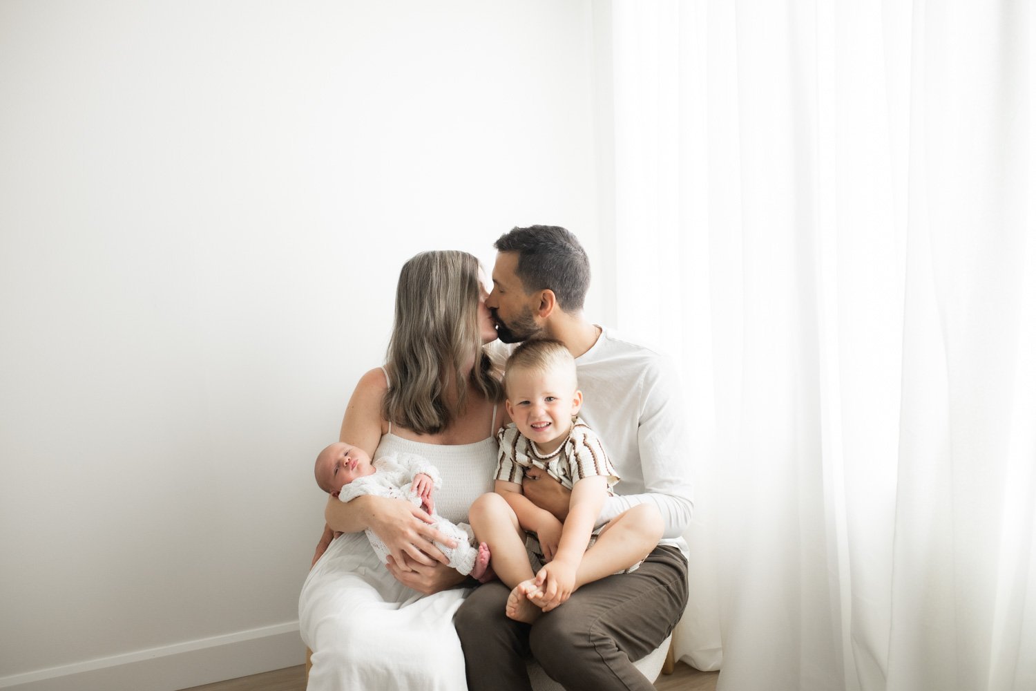 family of four studio photography