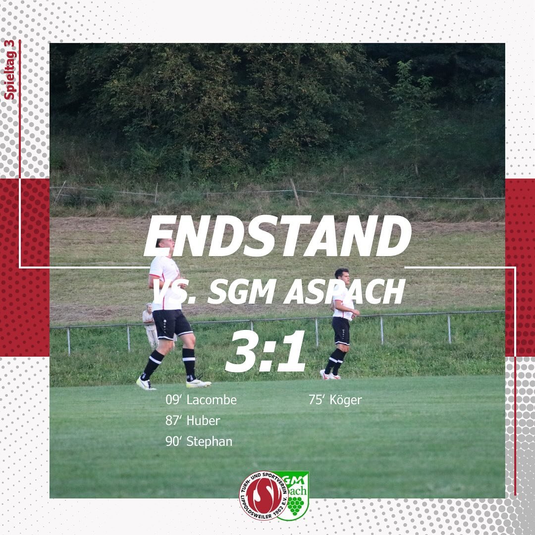 Kreisliga B2 | 03. Spieltag 
_____________________________________________________

Mit der SGM Aspach war am dritten Spieltag der noch jungen Saison ein noch punktloser jedoch nicht zu untersch&auml;tzender Gegner zu Gast am Brucher Hang.

Nachdem s