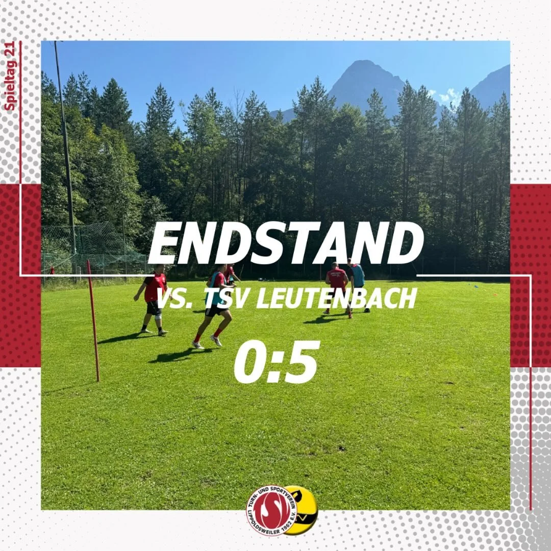 Kreisliga B2 | 21. Spieltag 
__________________________________________
Gegen einen starken TSV Leutenbach musste sich unsere Mannschaft am Sonntag mit 0:5 geschlagen geben. Von Beginn an dominierten die Gastgeber das Spiel, während wir kaum zu