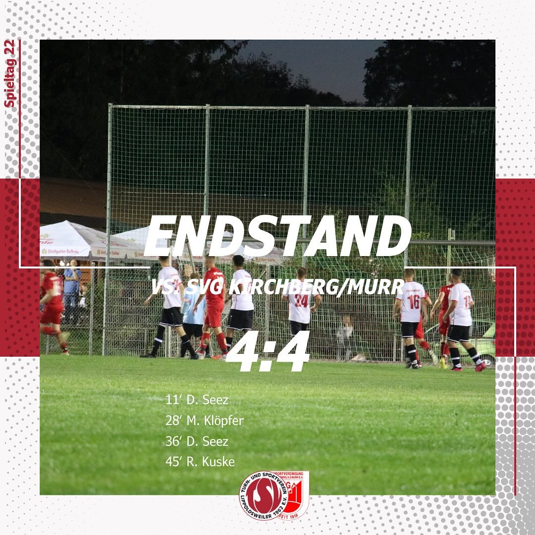 Kreisliga B2 | 22. Spieltag
_____________________________________________________

Was f&uuml;r ein Spiel am Donnerstagabend! 
Der TSV Lippoldsweiler zeigte gegen den Tabellenvierten aus Kirchberg eine leidenschaftliche und kampfbetonte Leistung und 