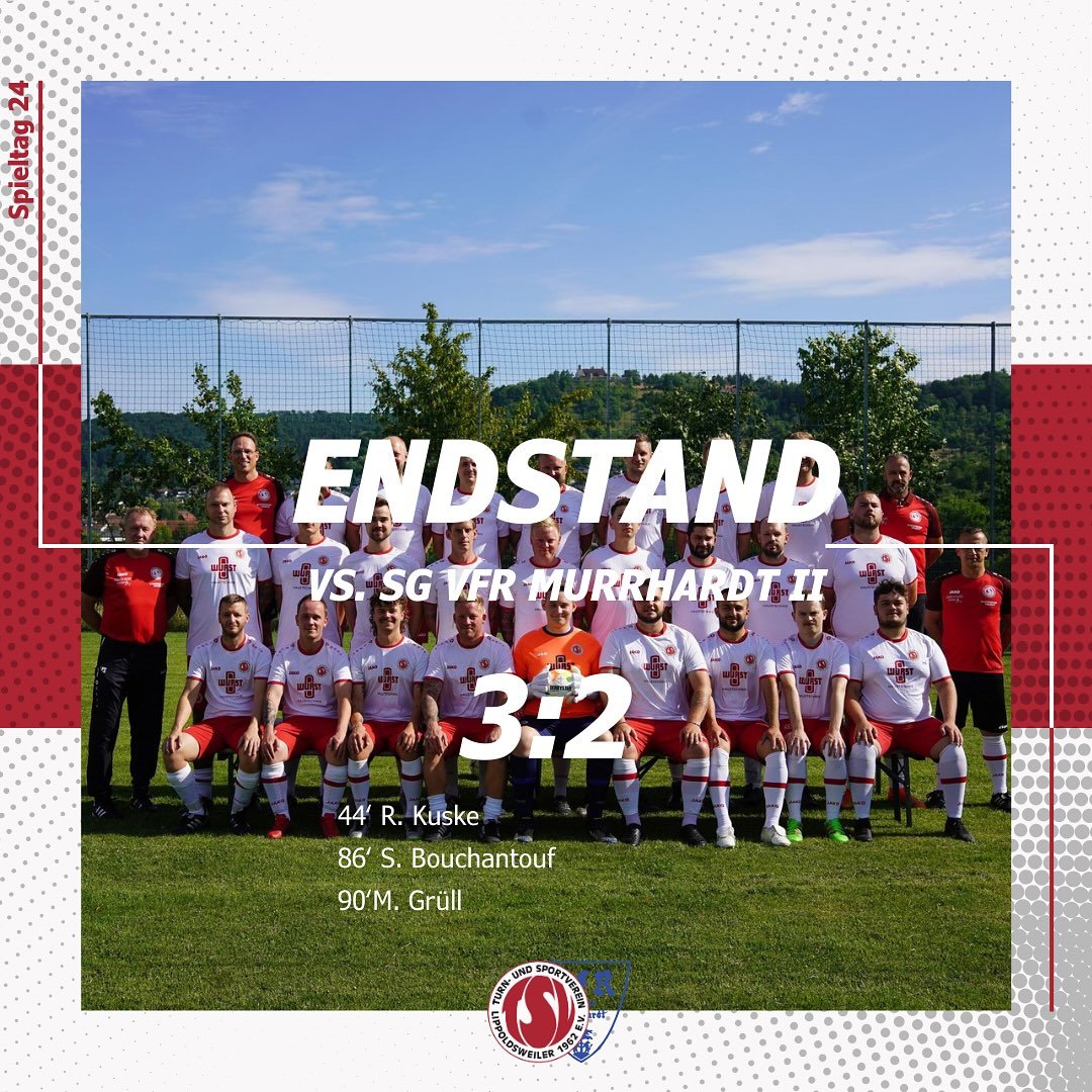 Kreisliga B2 | 24. Spieltag
_____________________________________________________

In einem dramatischen und intensiven Abendspiel setzte sich der TSV Lippoldsweiler mit 3:2 gegen die Zweitvertretung des VfR Murrhardt durch. Obwohl der TSV &uuml;ber 
