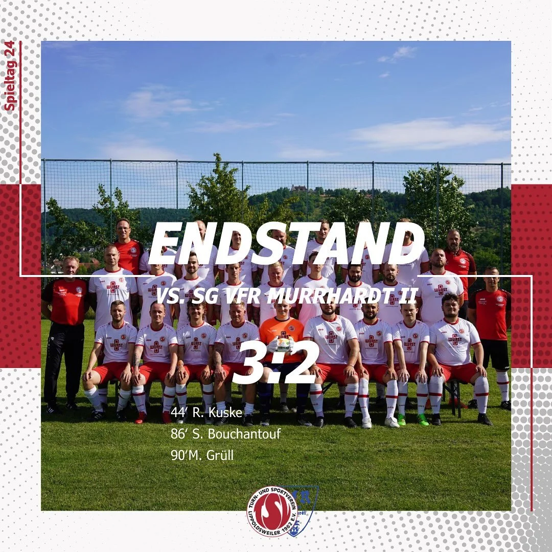 Kreisliga B2 | 24. Spieltag
_____________________________________________________
In einem dramatischen und intensiven Abendspiel setzte sich der TSV Lippoldsweiler mit 3:2 gegen die Zweitvertretung des VfR Murrhardt durch. Obwohl der TSV über