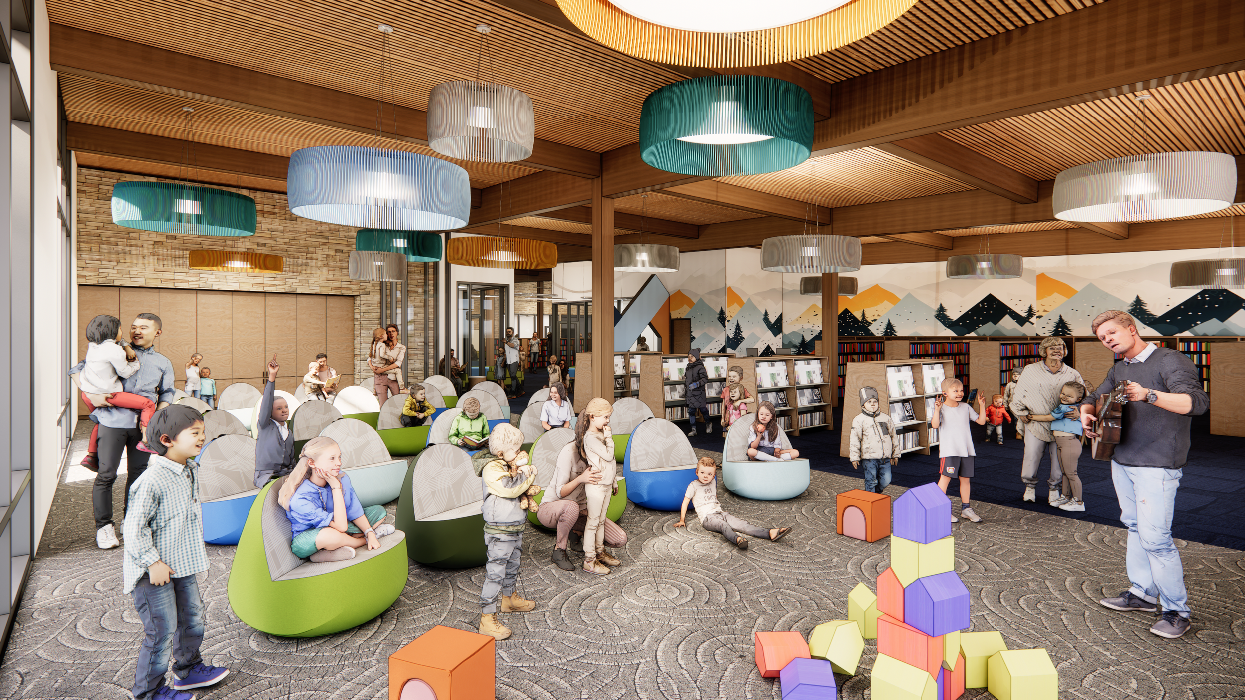 Redering of the Children's Center in the new Truckee Regional Library