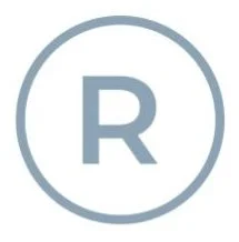 Registered trademark symbol with the letter R inside a circle