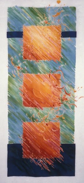 “Leaping the Confines” Tinfix dyes on China silk 28x54 in