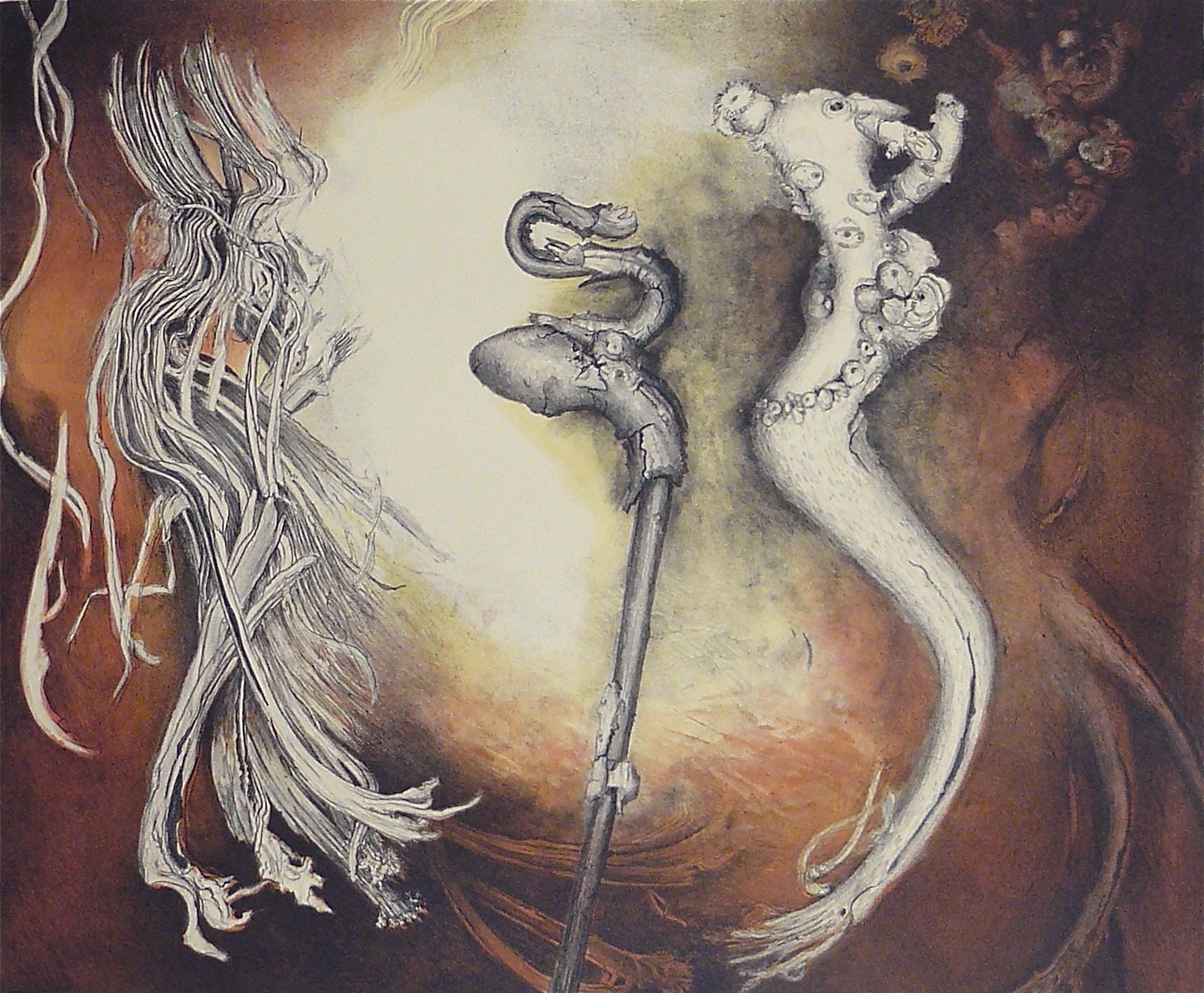 "Trio's Dance" lithograph/monotype 16x20 in