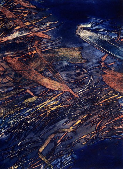 "I Am Scattered" intaglio/viscosity 14x19 in