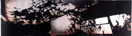 "Drift of Time" hand-colored lithograph 18x5 in