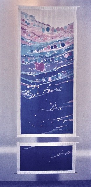 “Didinium” Tinfix dyes on China silk 30x66 in