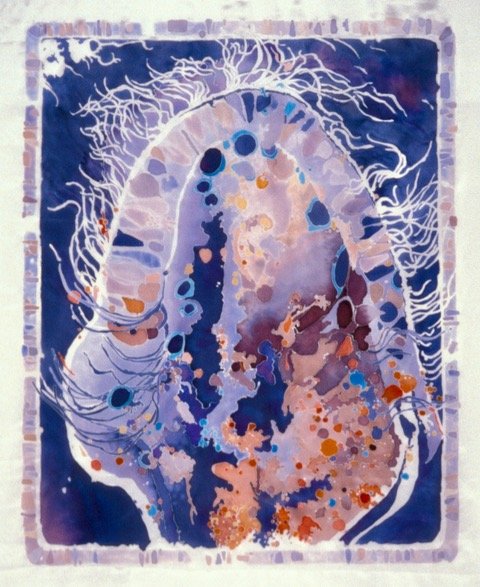 “Exuberance” Tinfix Dyes on China silk 36x46 in