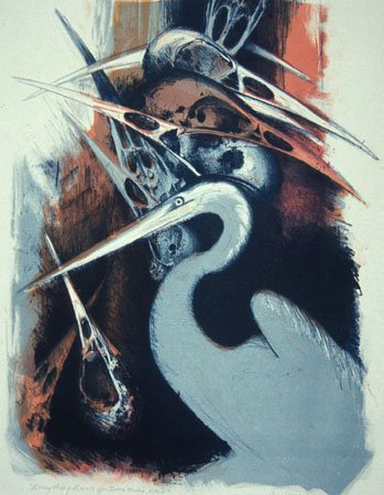 "Everything Exists for Something Else" lithograph/monotype 12x16 in