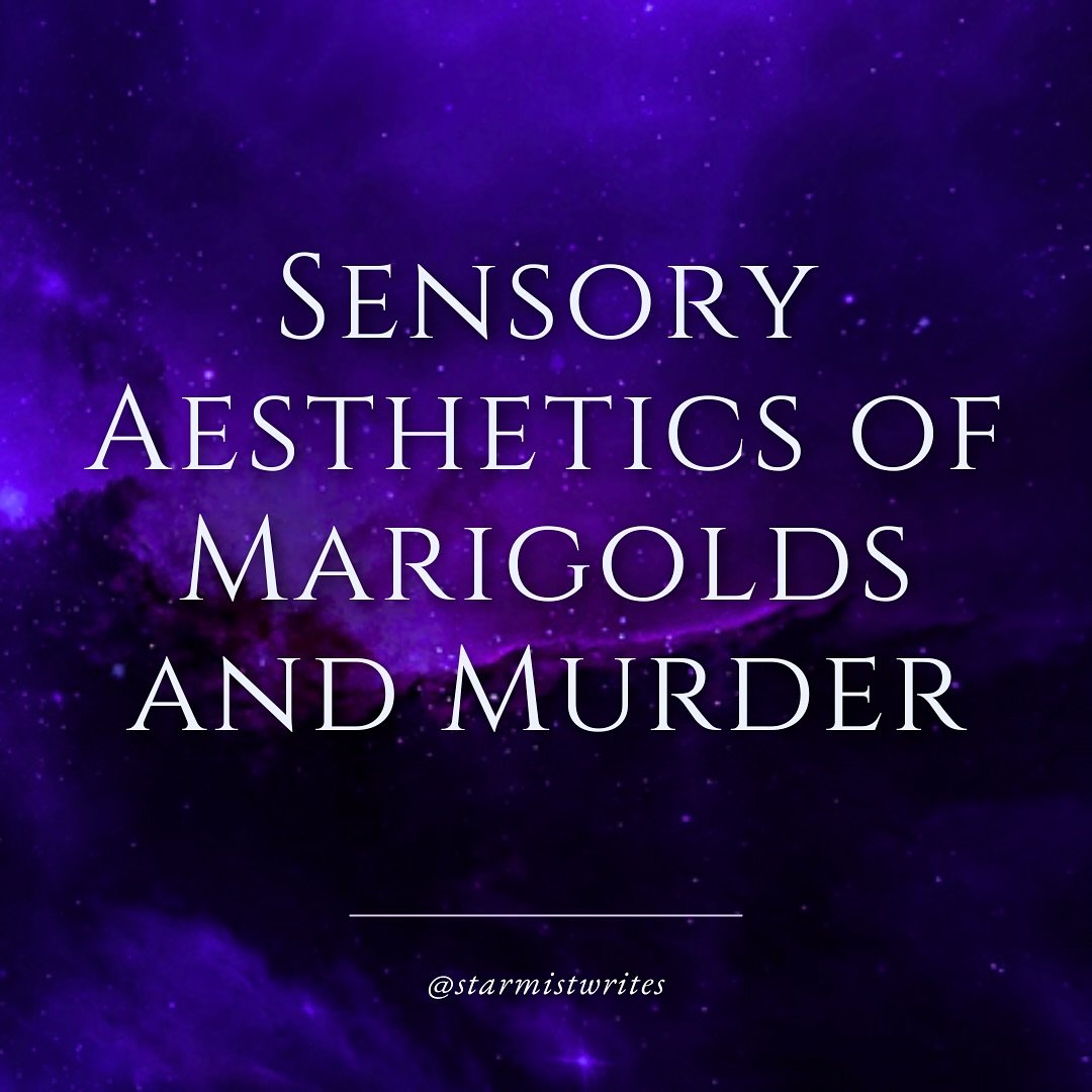 ⭐️✨Sensory Aesthetics✨⭐️

I feel like Marigolds and Murders walks the line between &ldquo;cozy mystery&rdquo; in an entirely different way from the subgenre. There&rsquo;s a thriller aspect to the mystery. But there are cozy elements present between 