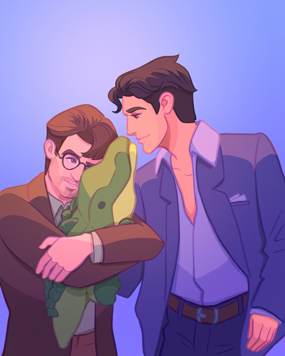 "What do I do with it?" "Well, first of all, give him a good name." Thomson Lads fan art illustrated by Odette Locke.
