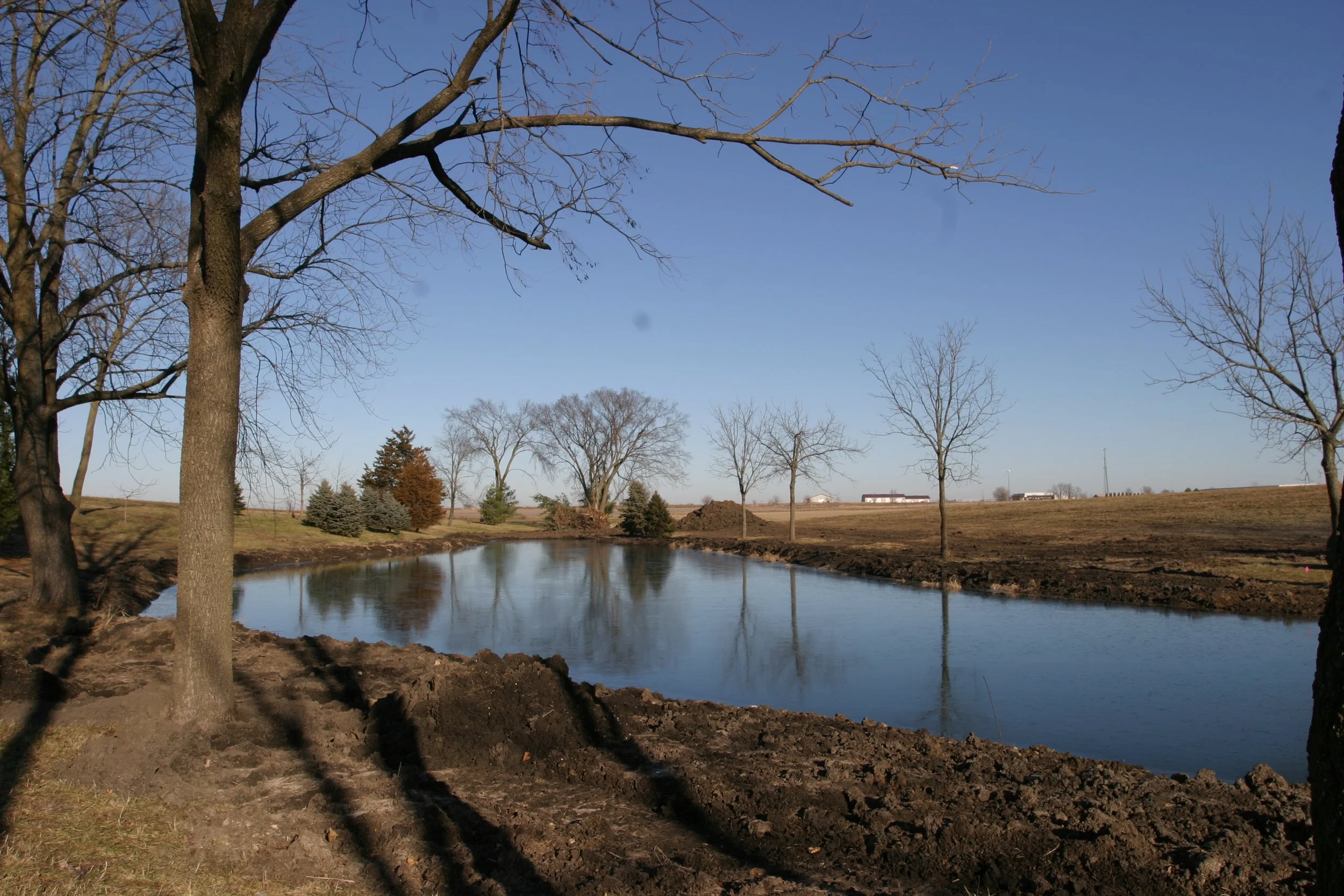 Finishing up pond number two.