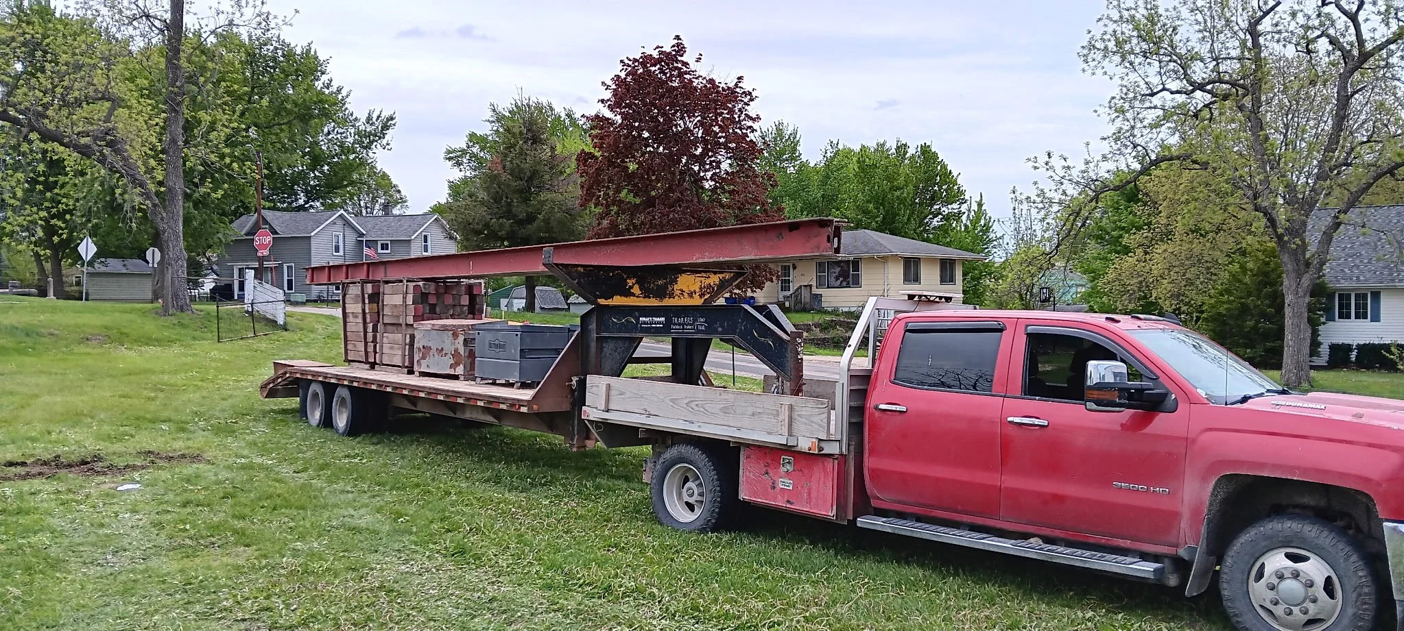 5/5/2026 Meyers Farmstead Historic District corn crib/hog barn starting restoration with lifting the barn to allow for restoration work on the foundation.