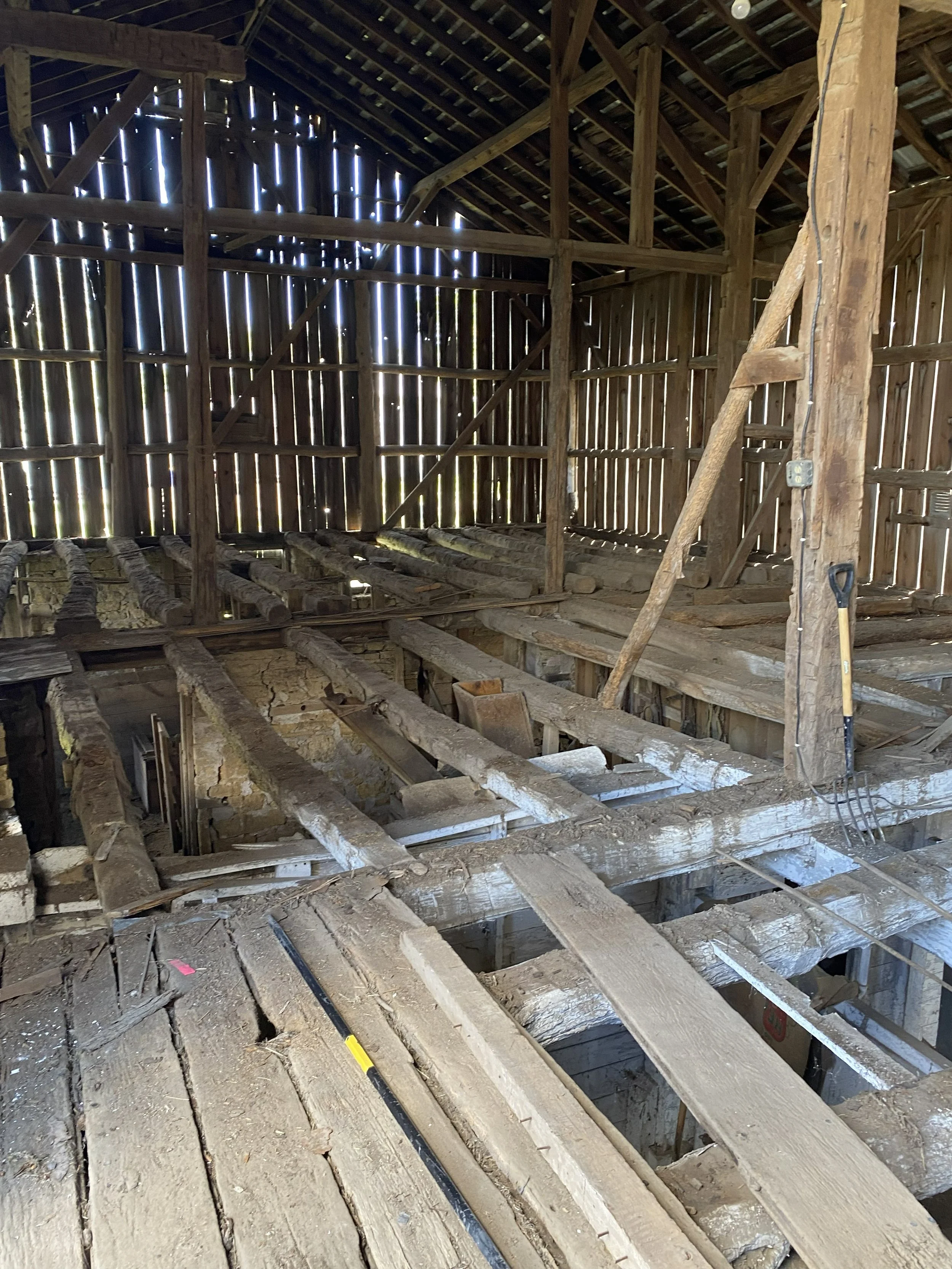 5/7/2026 Meyers Farmstead Historic District dairy barn - starting restoration.