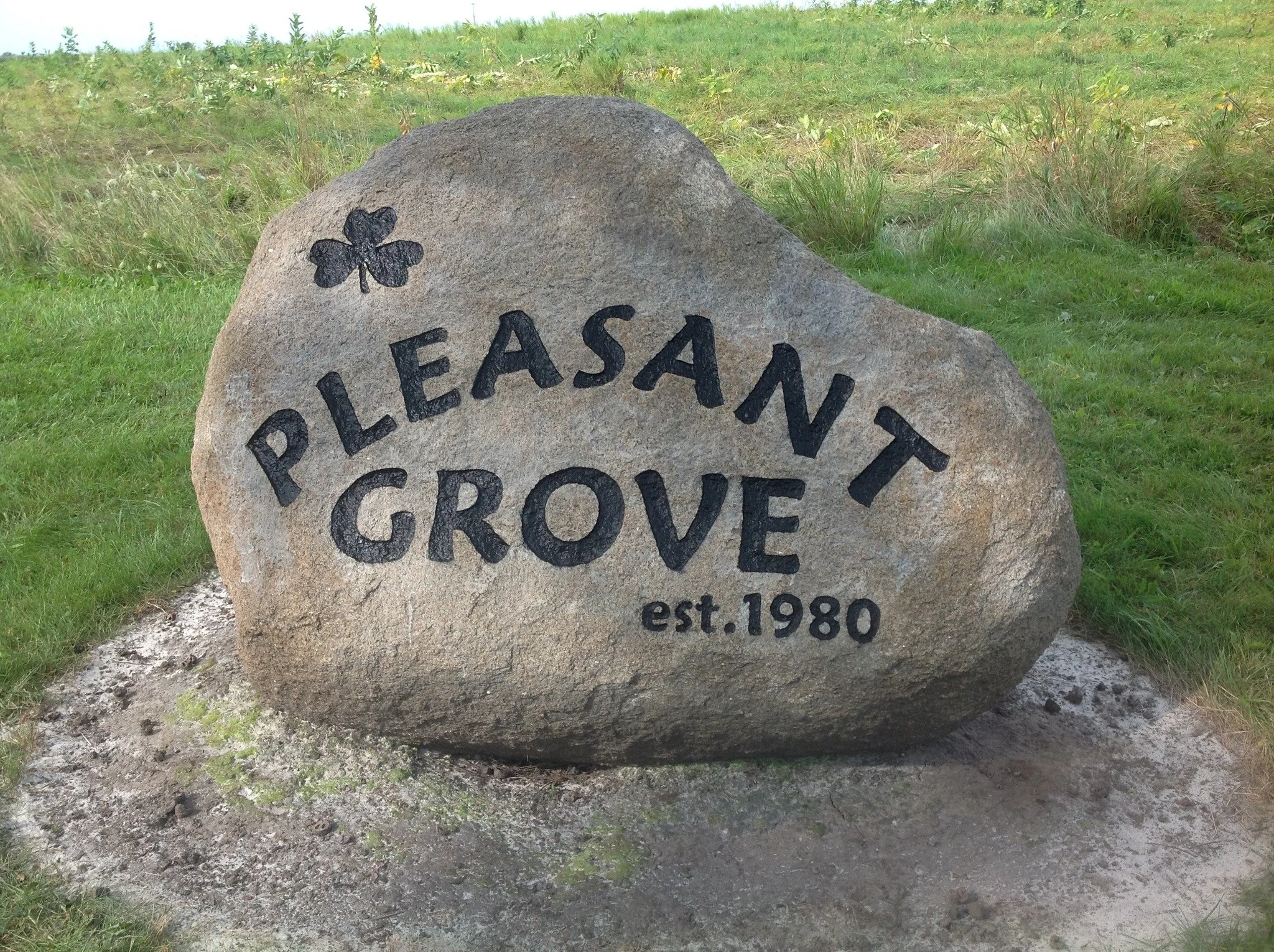 Pleasant Grove engraved rock