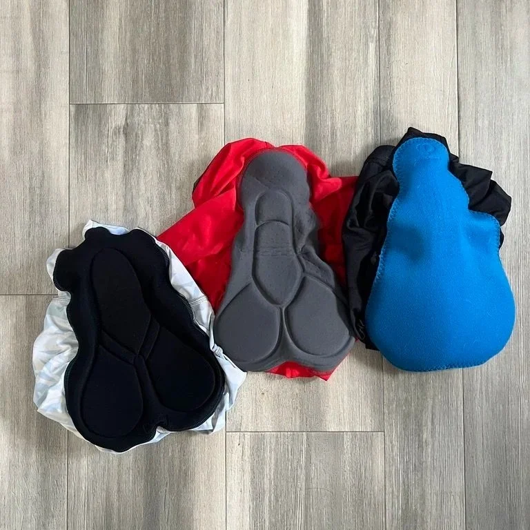 inside view of 3 chamois pads