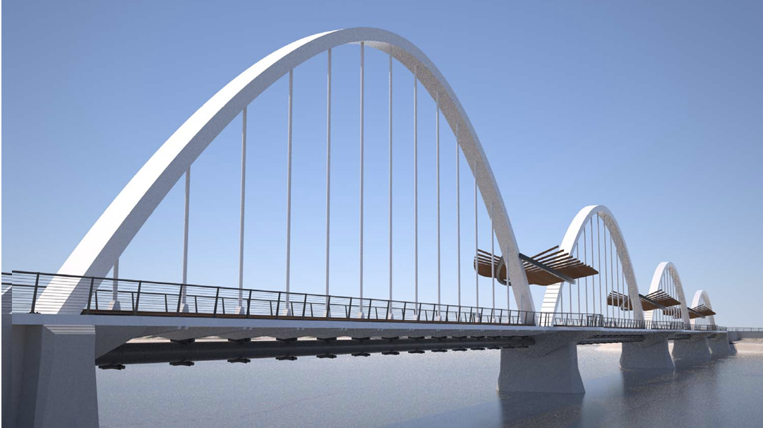 A rendering of the new Tempe Town Lake Upstream Bridge