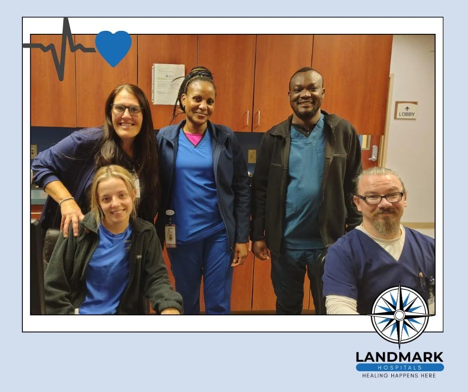 🌟 Team Tuesday &ndash; Columbia Spotlight 🌟

This week, we&rsquo;re shining a light on our incredible night shift nursing team here at Landmark Hospital of Columbia! 💙

Back row: Tiffany, Mary, and Patrick
Front row: Erica (left) and Nick

Our nig