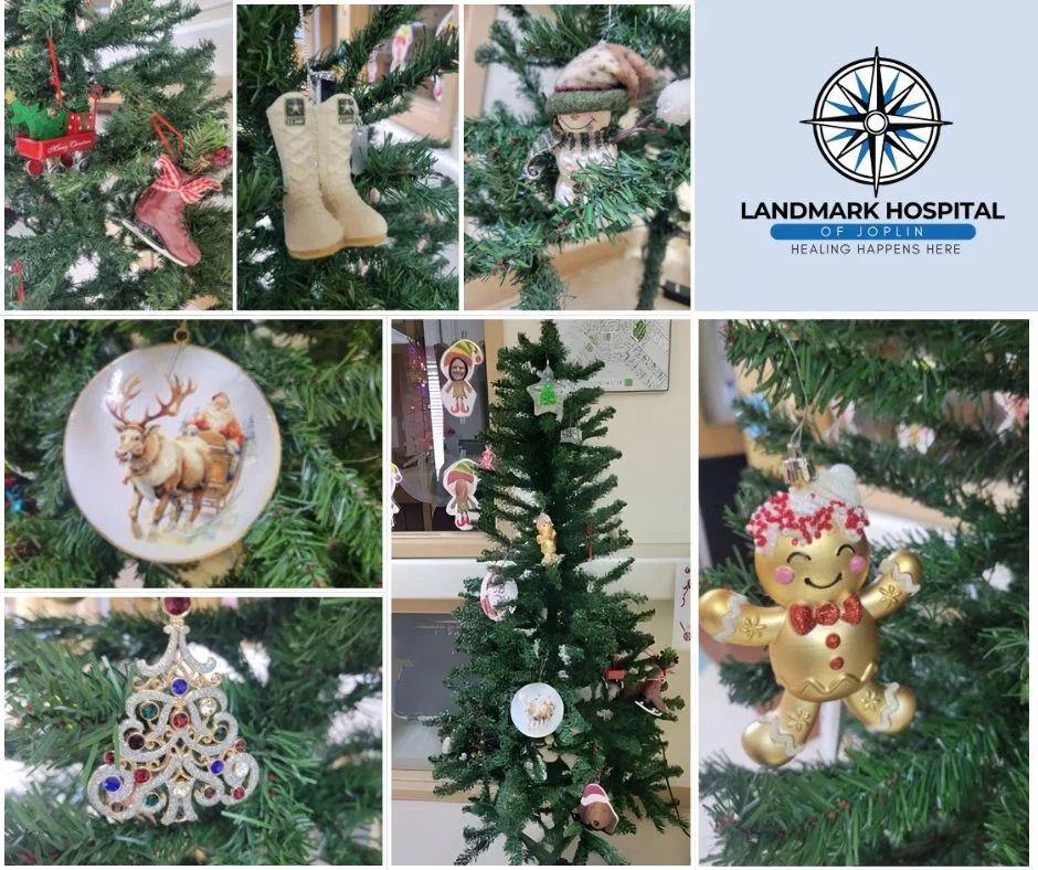 The Christmas spirit has officially arrived at Landmark Hospital of Joplin! 🎄✨

Our festive tree is shining bright in the hospital, bringing a little extra joy and comfort to our patients, families, and staff this season. From ornaments to twinkling