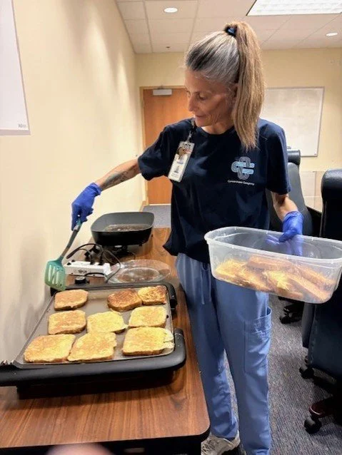 Our Green Eggs and Ham breakfast from April Fools day .. Luckily the eggs weren&rsquo;t green!  Turbo, Bobbi and Chaney prepared a delightful breakfast for the team and a great start to April!.
