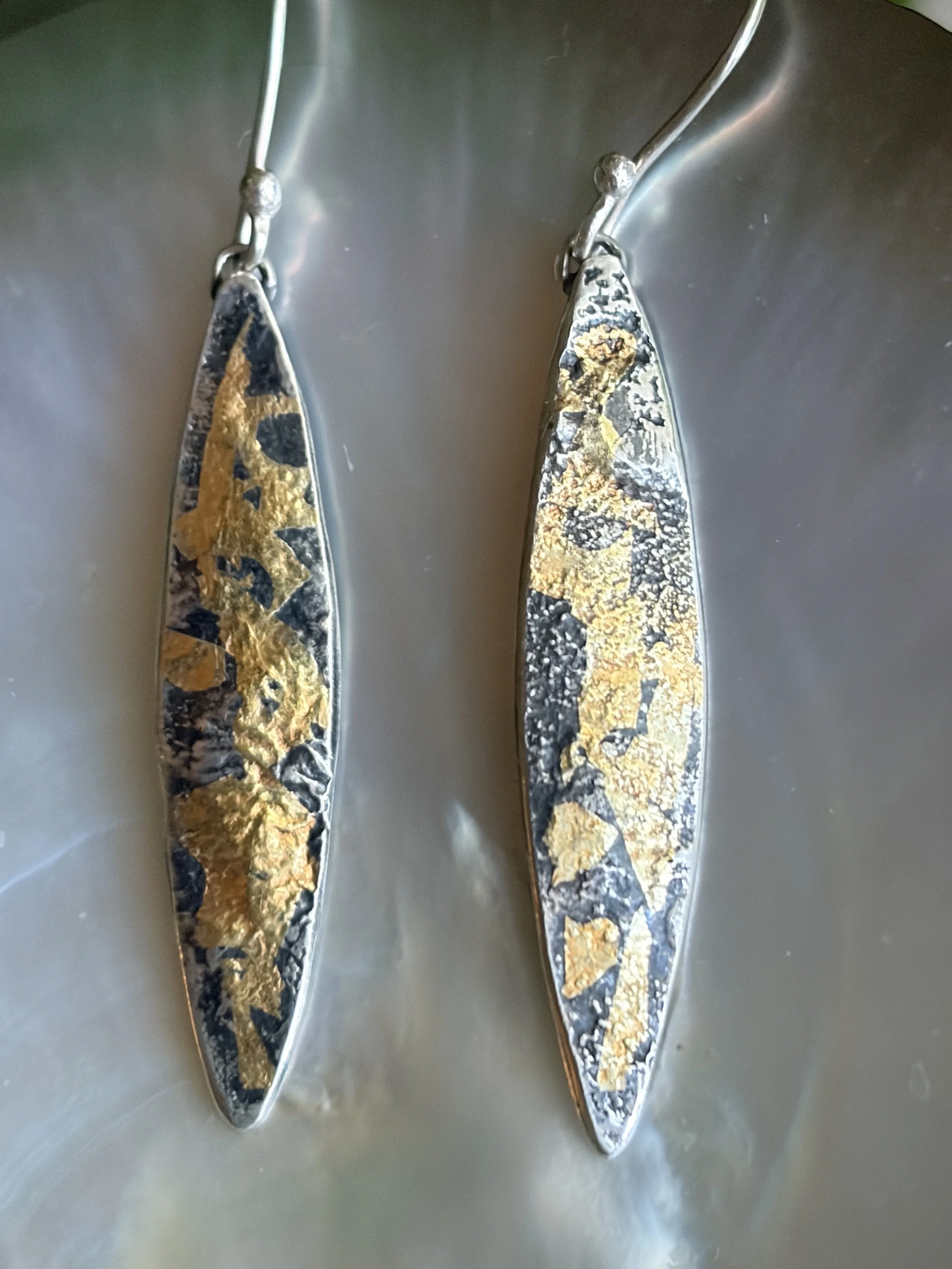 Reticulated sterling silver/ 24 kt gold