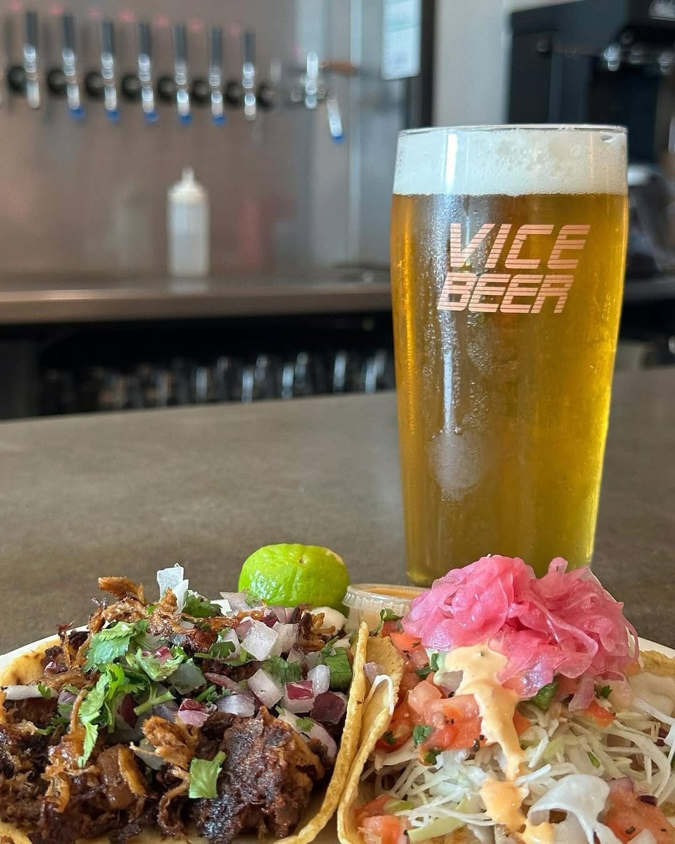 Kick off Taco Tuesday the right way with Crispy Carnitas, Mahi Mahi, and a West Coast IPA! We&rsquo;re open 11-9PM at both @vicebeer and @fortsidebrewing today and every day! 🐖🐟🍺