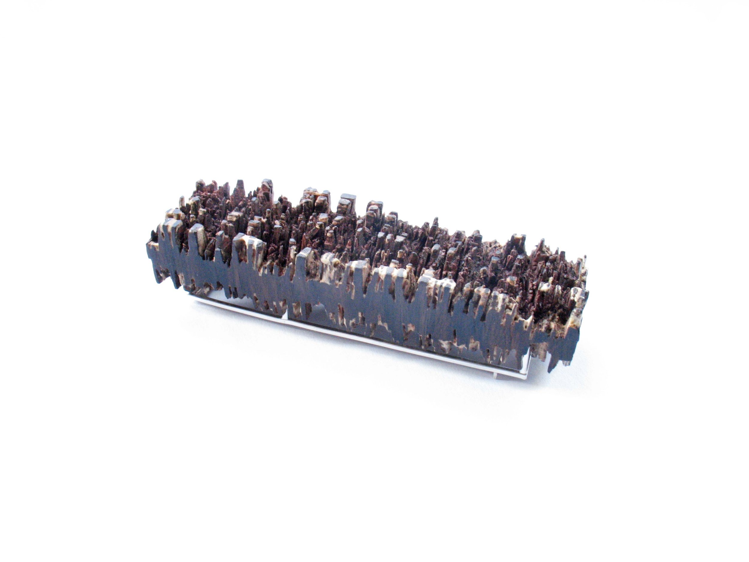 Stadt, brooch, 2010, Anjan-wood, silver