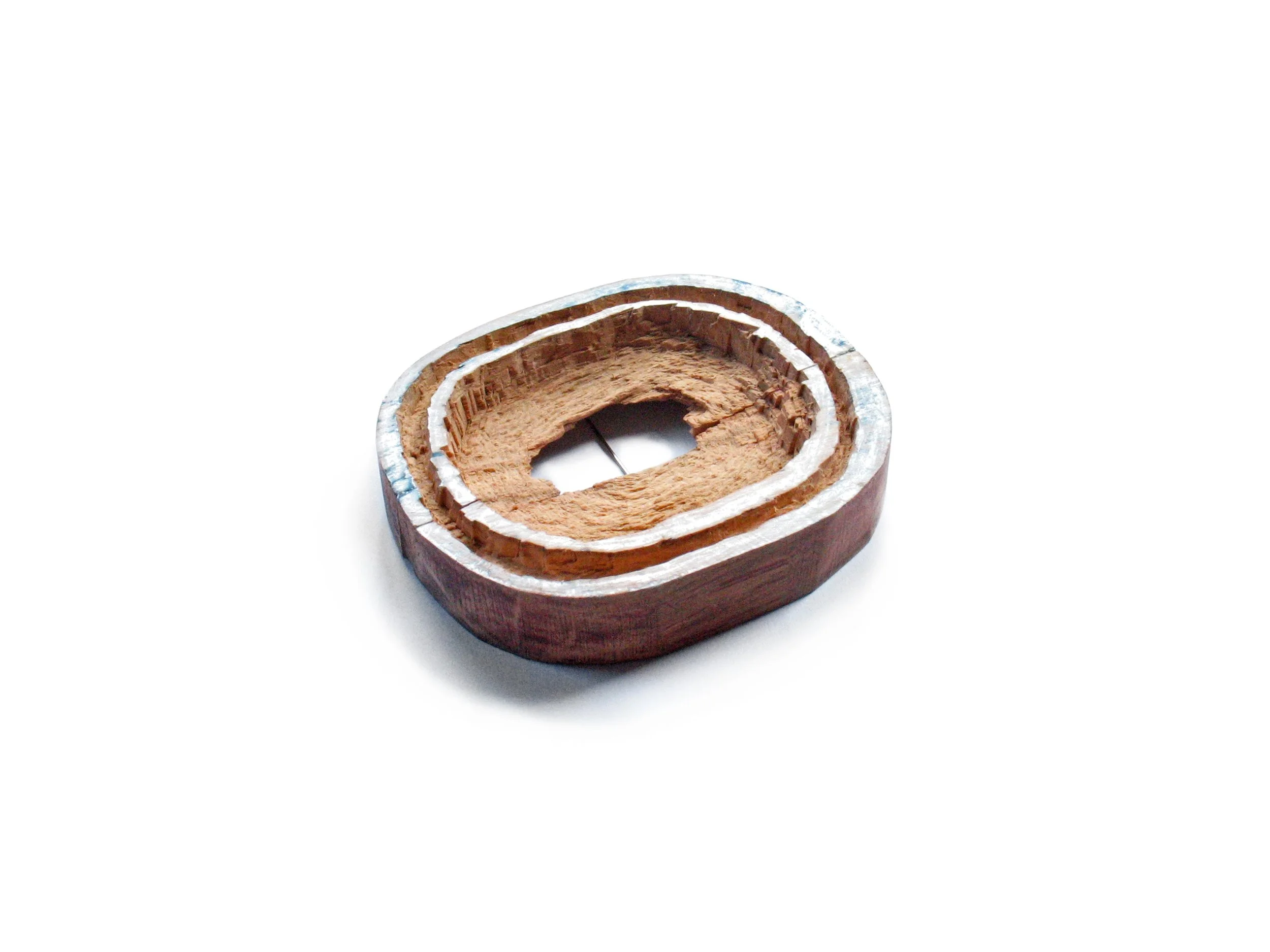 Skepsographia 8, brooch, 2010, Olive-wood, silver