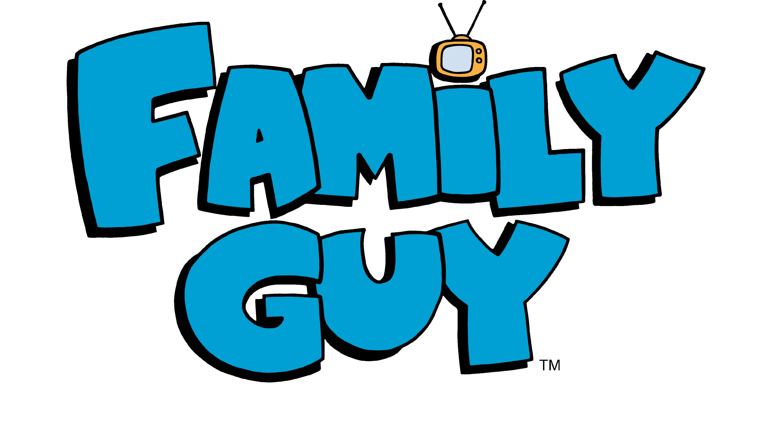 Colorful logo of the animated TV show 'Family Guy' with bold blue text outlined in black.