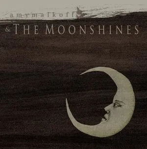 Album cover featuring a dark background with a crescent moon shape containing a human face and text reading 'The Moonshines'.